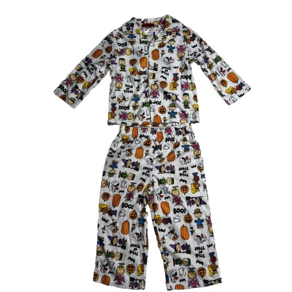 Peanuts Snoopy Kids Pajama Set Halloween Matching Family 24M Shirt Pants‎ PJs - Picture 1 of 13